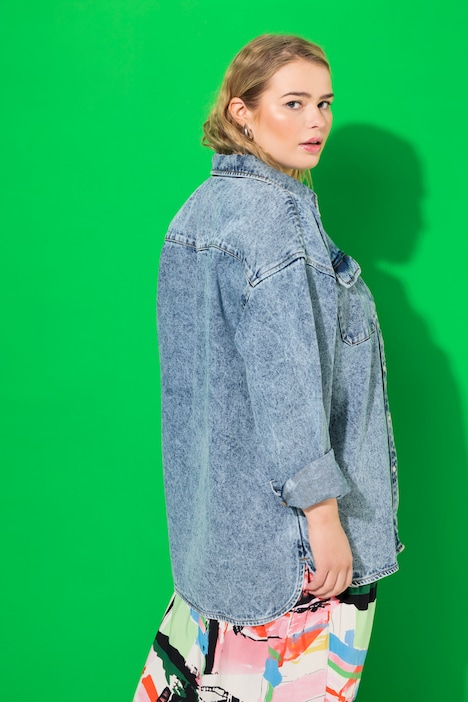 Jeanshemd, oversized, Vintage Look, Langarm