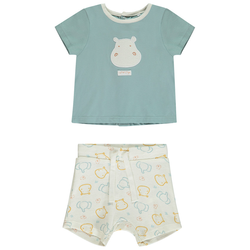 Ensemble 2 pièces motif hippopotame pour bébé garçon
