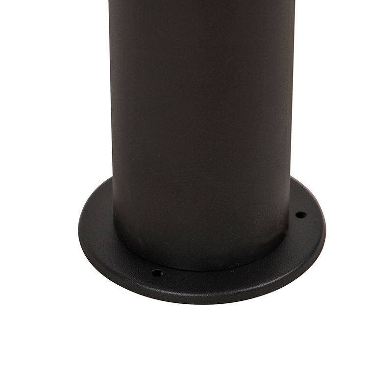Staande buitenlamp zwart met opaal kap wit 30 cm IP44 - Odense