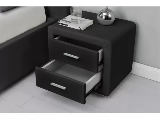 Table de chevet EMY en simili - Noir