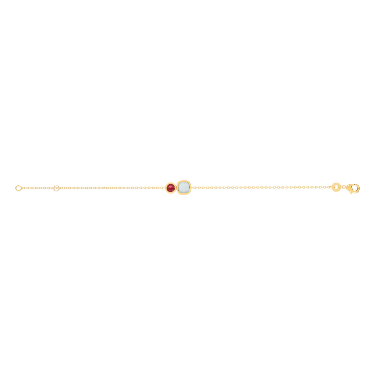 Bracelet plaqué or agate zirconia 18 cm