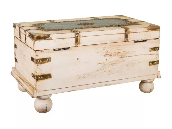 Coffre en bois artisanal 49x29x27h cm