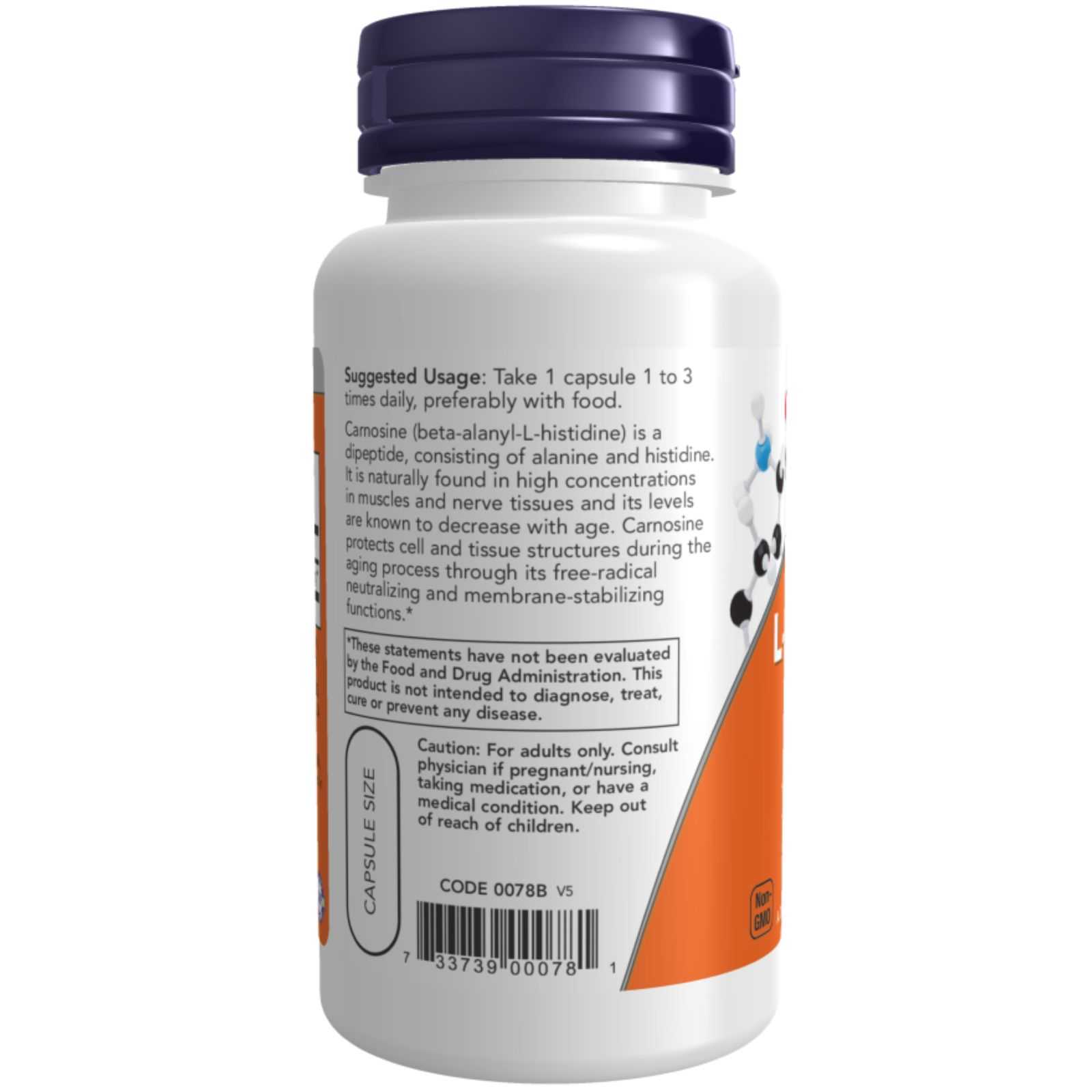NOW Foods L-Carnosina 500mg 50 cápsulas veganas
