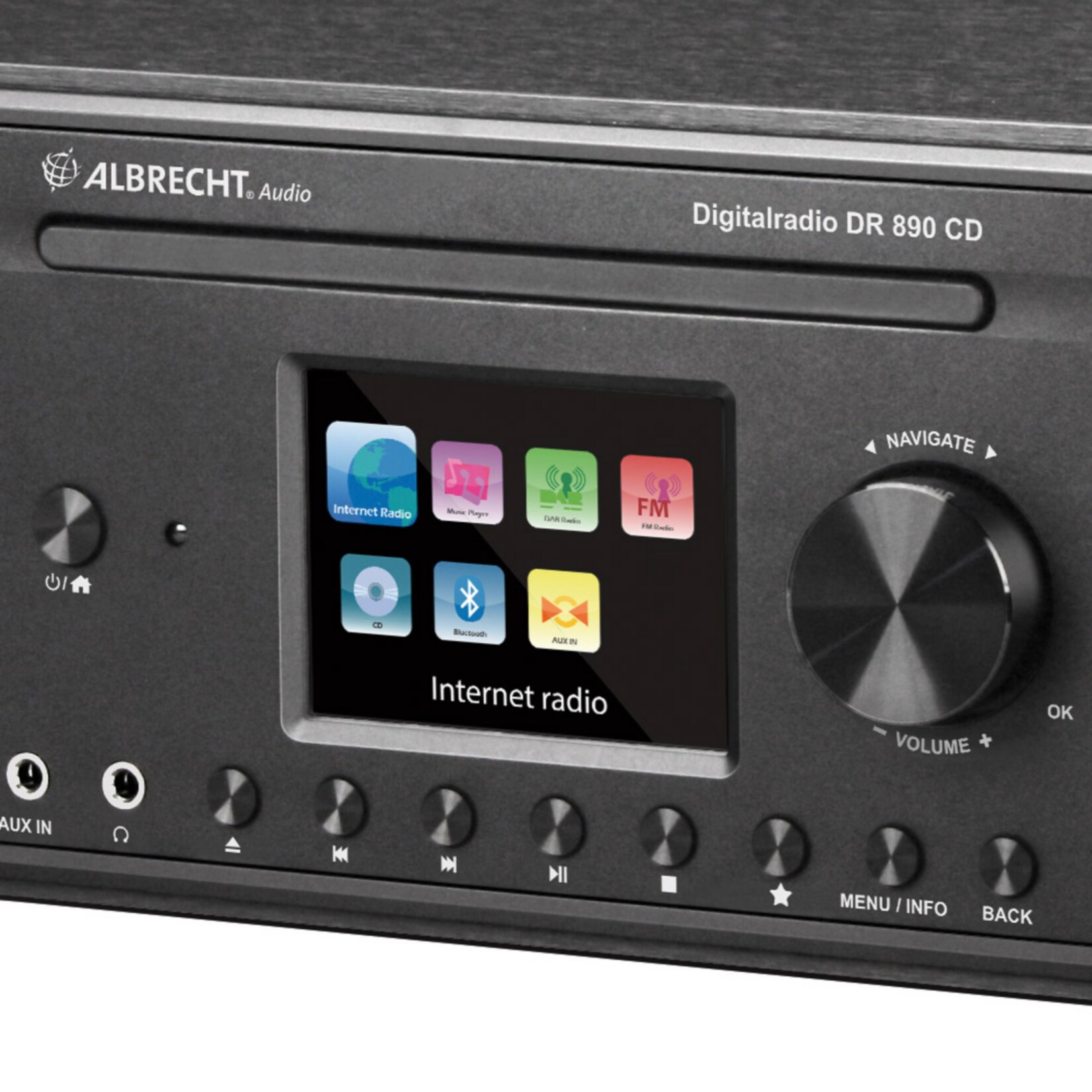 Albrecht DR890 CD/Hybridradio / Exzellenter Raumklang dank Holzgehäuse Schwarz