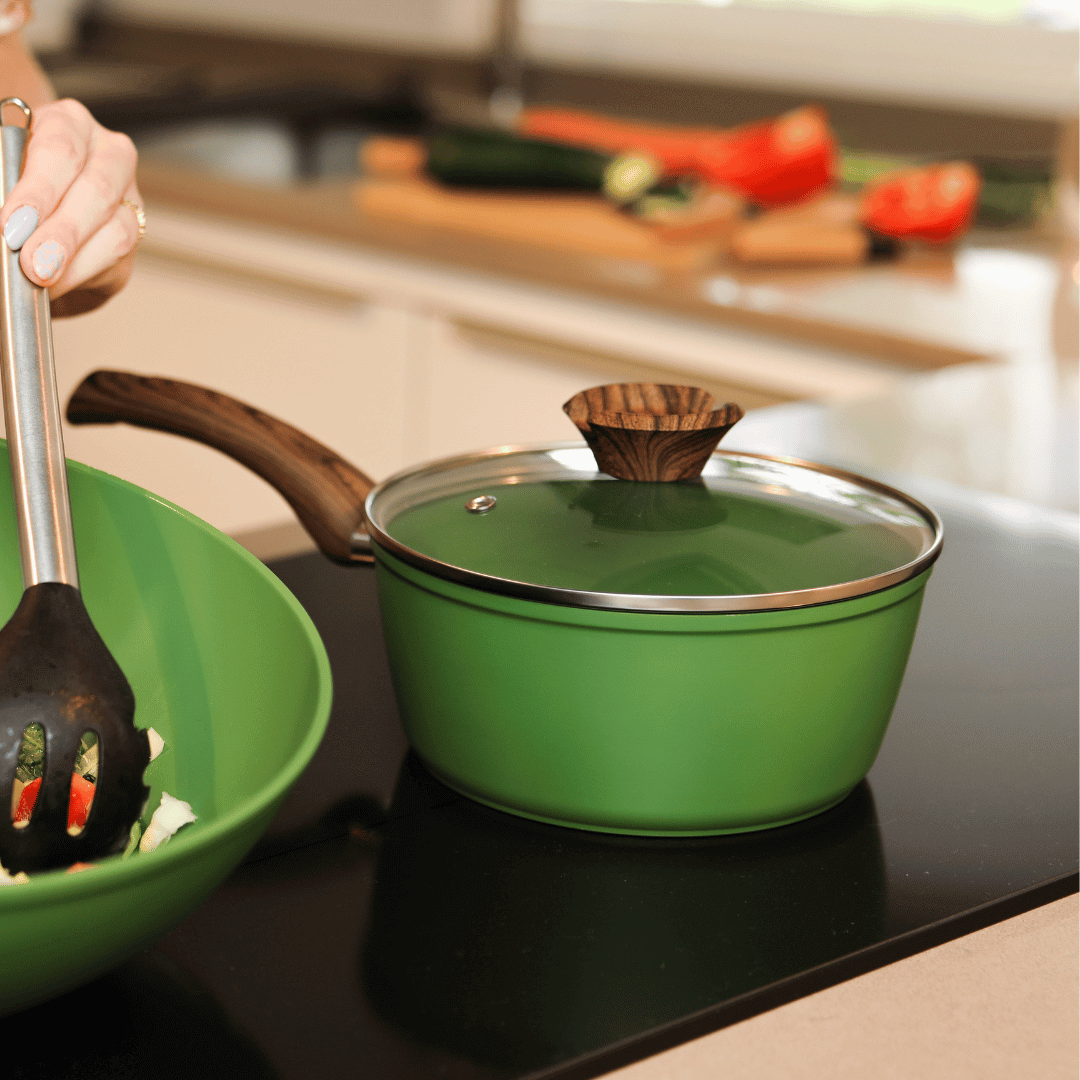 Go Green Steelpan met deksel 18 cm