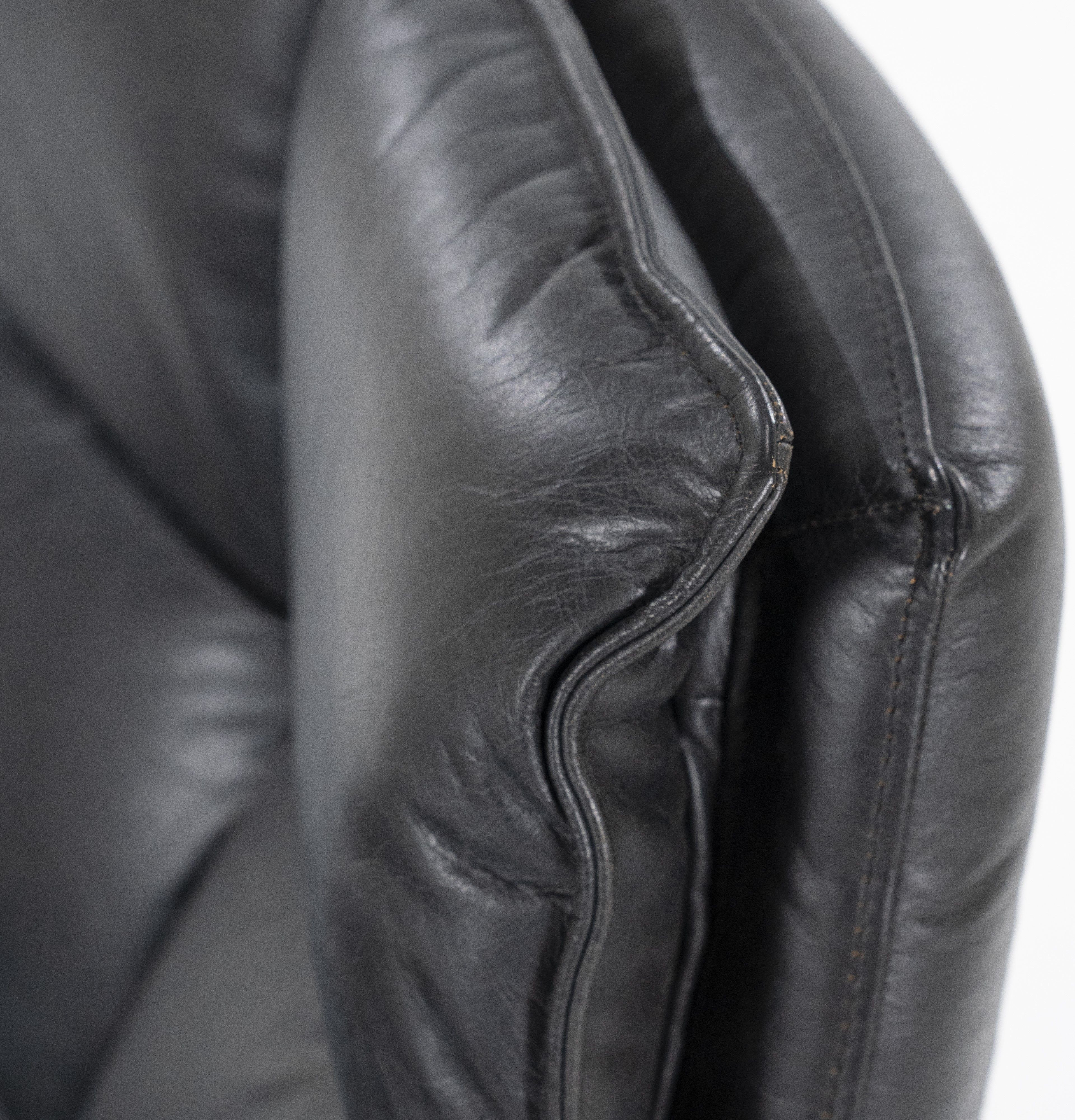 Draaifauteuil - zwart boho leder | 95939 Sven B89 x D86 x H93 cm
