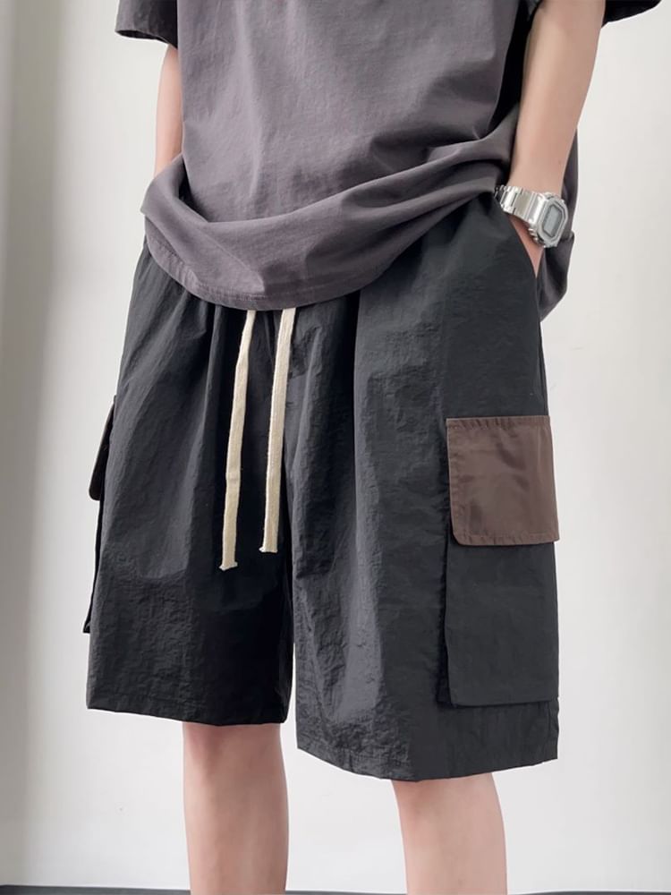 emeisa - Effen cargoshort met lage taille