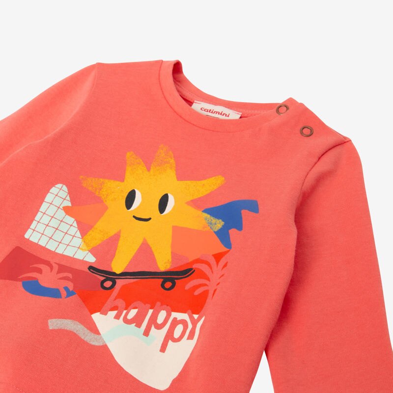T-shirt bébé garçon visuel étoile-skate orange Catimini Orange