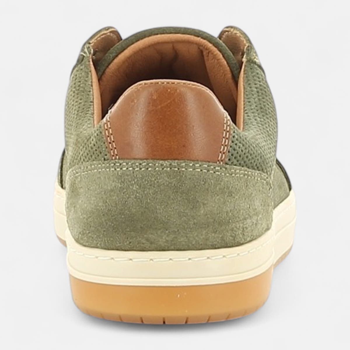 Baskets basses Homme en cuir kaki