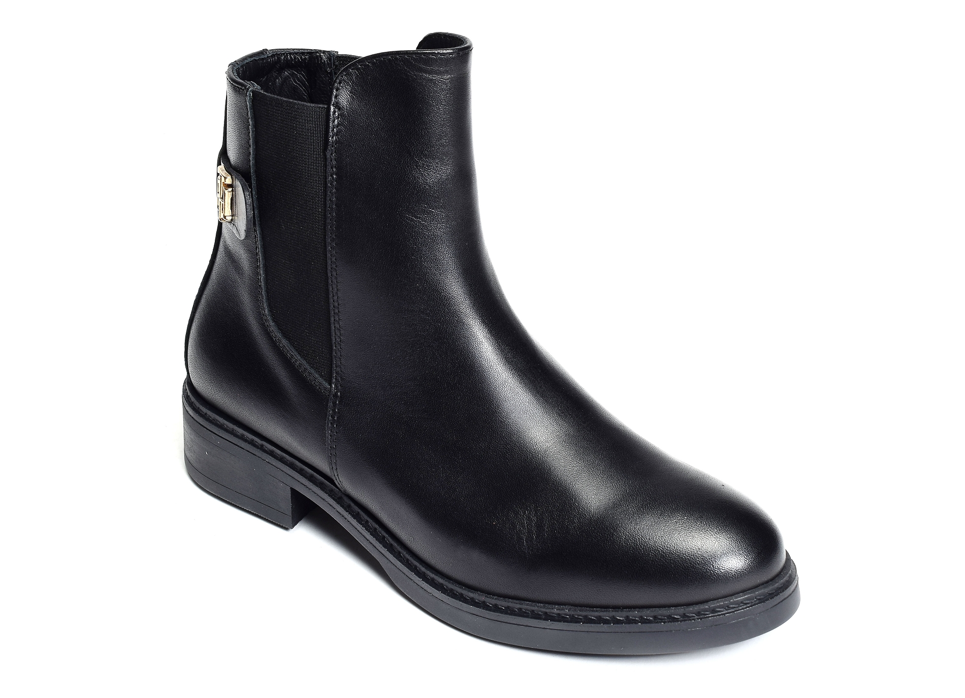 Th leather flat boot 6749 noir