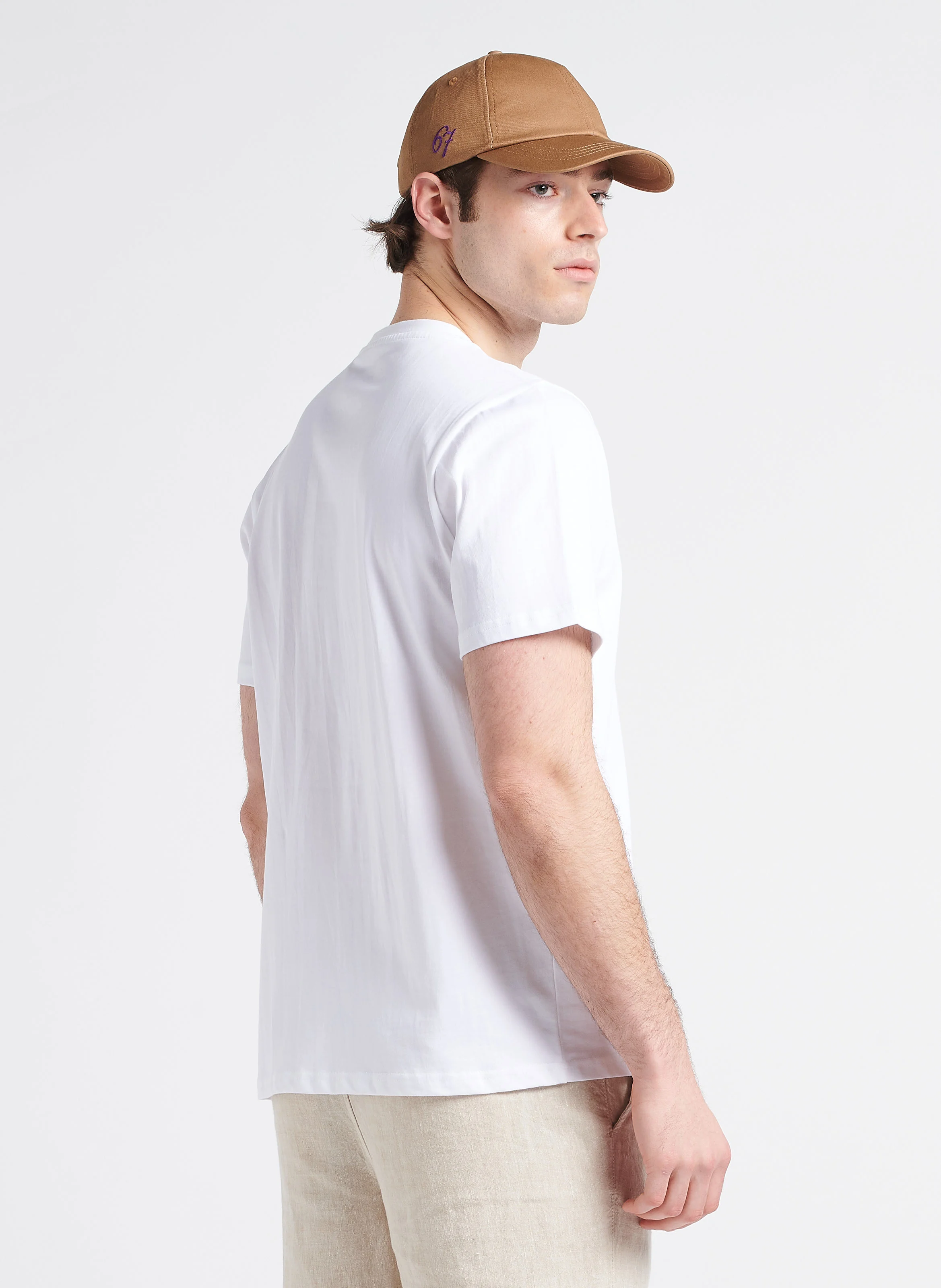 Tee-shirt col rond regular-fit en coton bio | Blanc