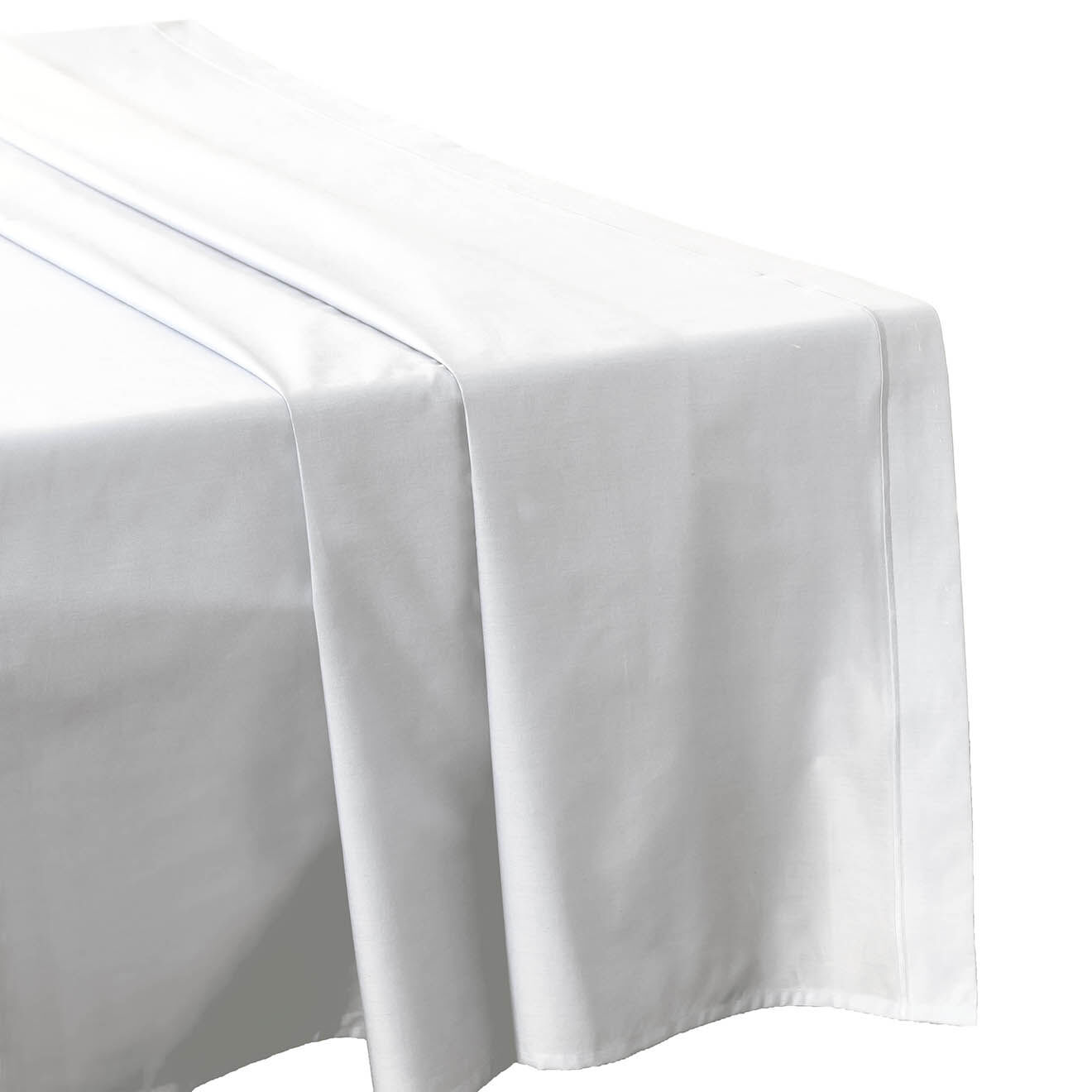 United by PDC Drap plat 100% Percale de Coton blanc
