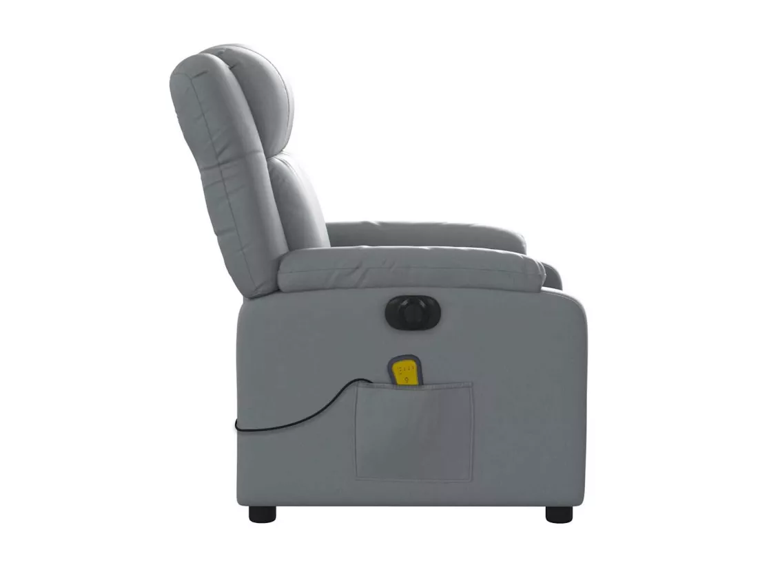 Fauteuil massant inclinable électrique gris similicuir
