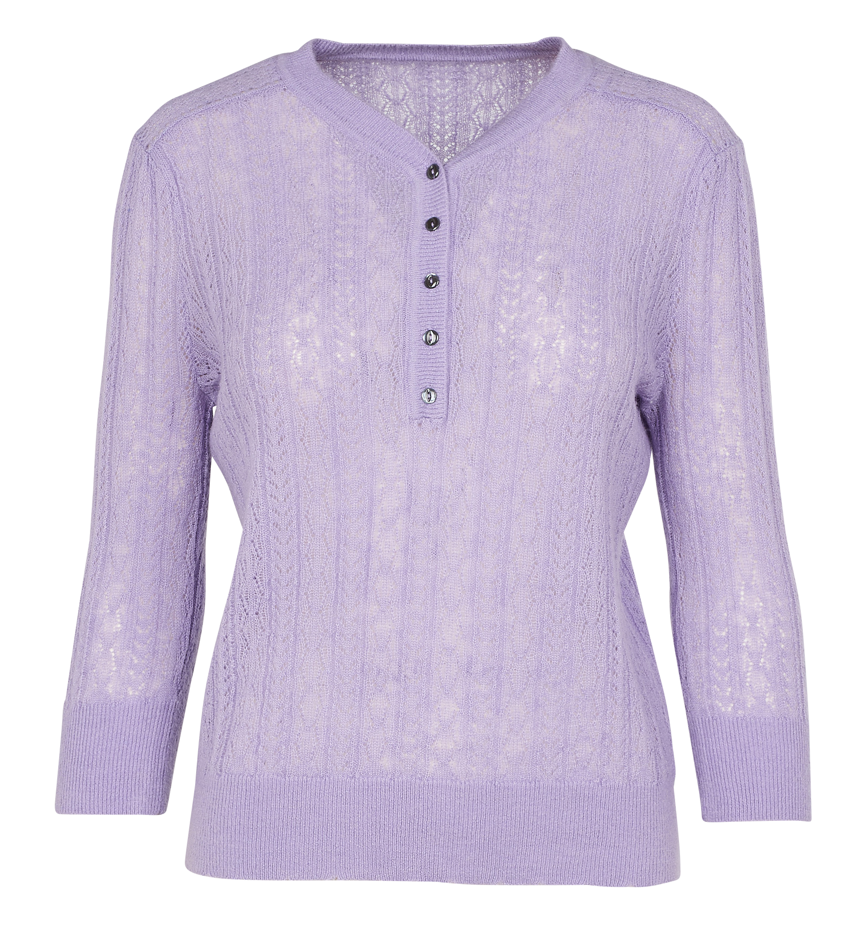 RYBU - Pull col V n lainé mérinos mélangé| Violet