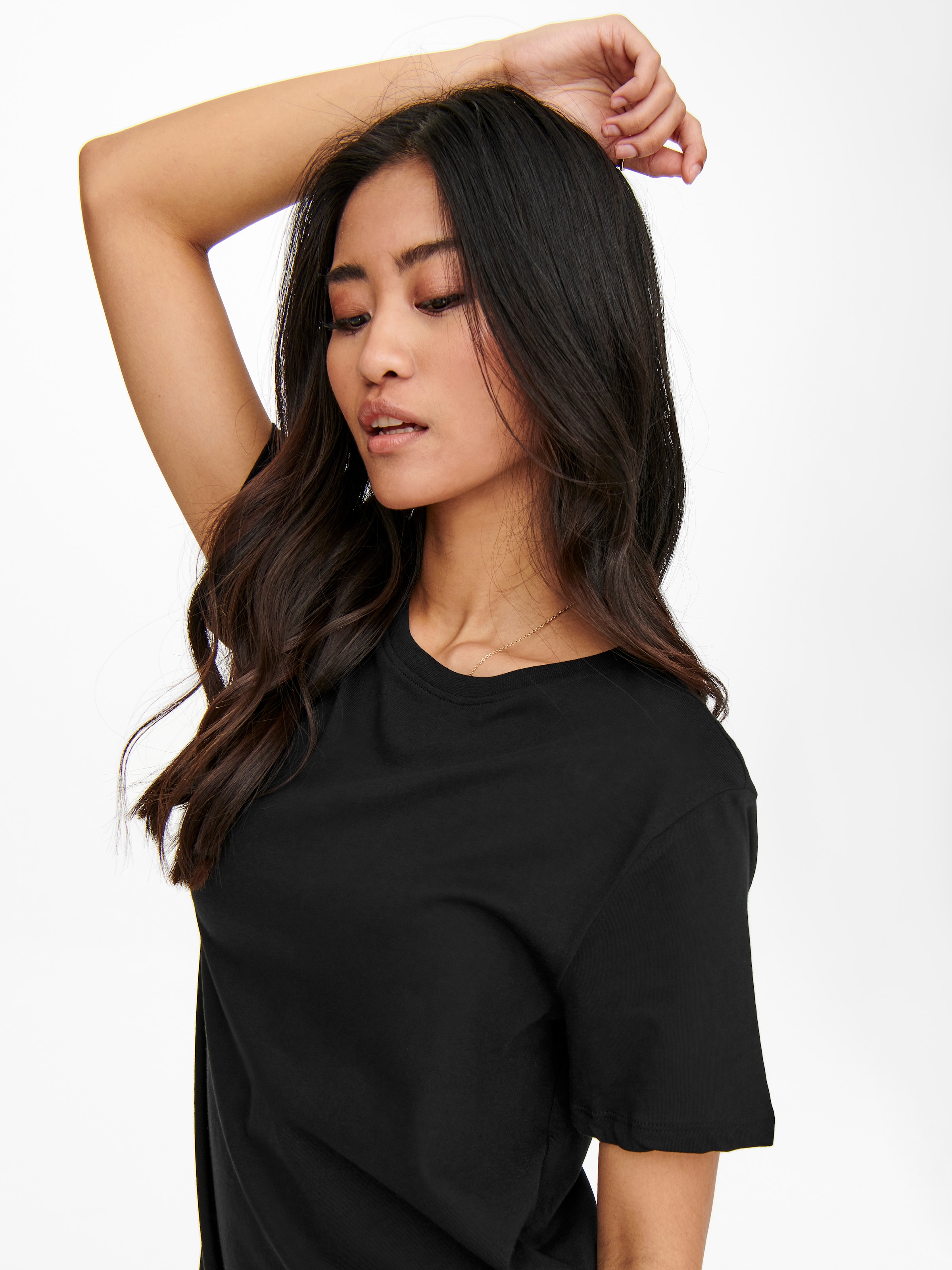 ONLY Shirtkleid »ONLMAY – Shirtkleid mit elastischem Material für Alltag« regular fit, casual, Jersey, Baumwolle, Rundhals