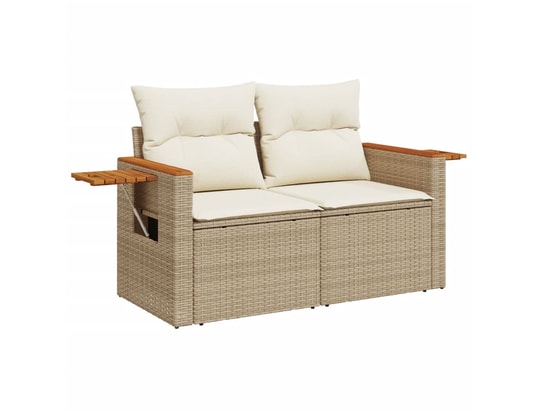 VIDAXL - Salon extérieur Salon de jardin 11 pcs avec coussins beige résine tressée