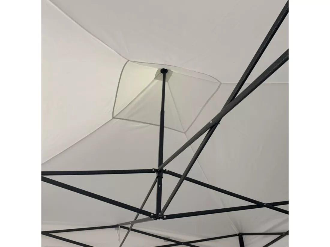 Gazebo Pliant Blanc Métal Polyester Terrasse Jardin 3x3