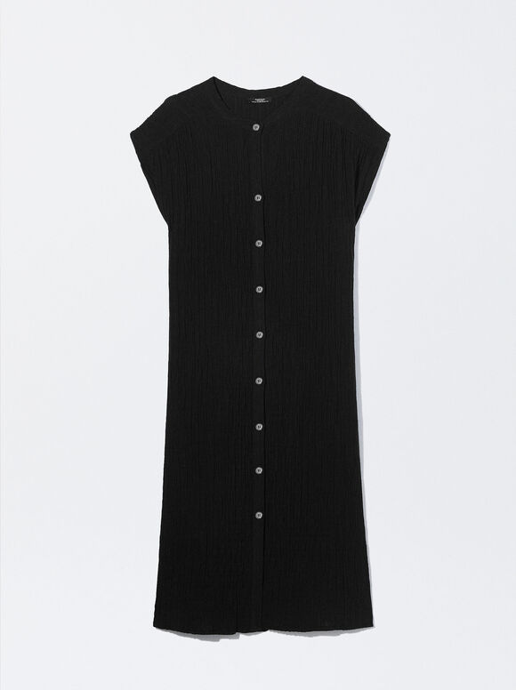 Vestido midi estruturado - Preto