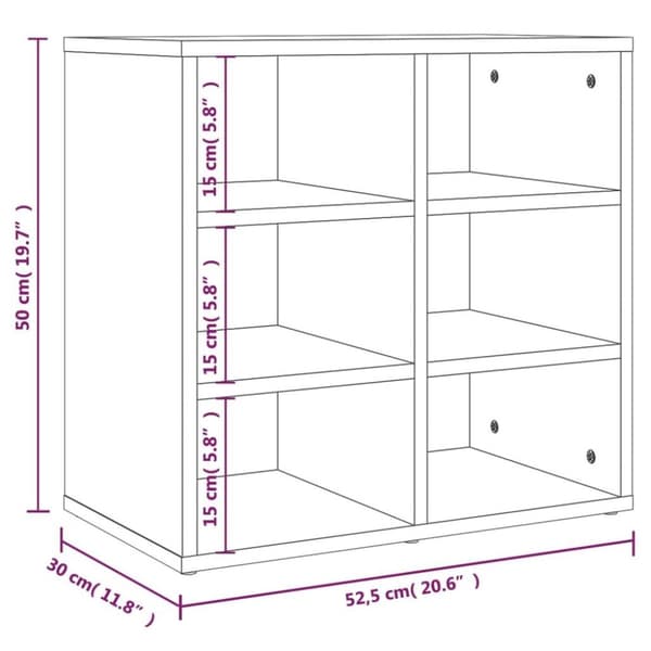 vidaXL Skoskap sonoma eik 2 stk 52,5x30x50 cm