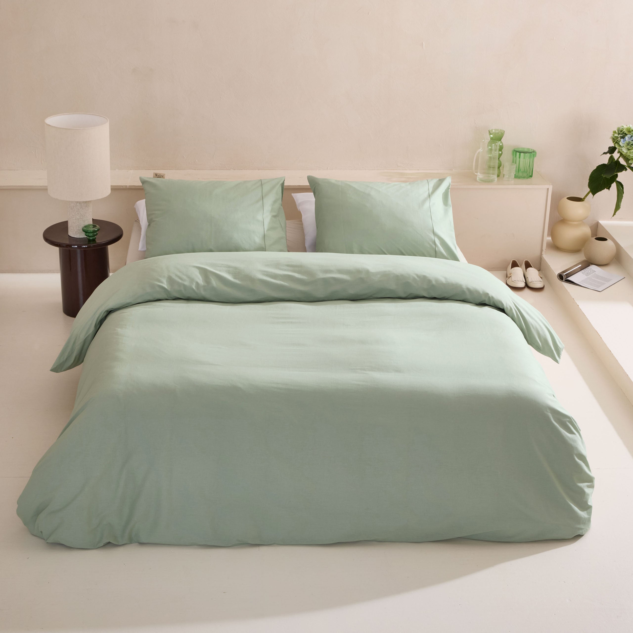 Walra Remade Uni Essence Dekbedovertrek 240 x 220 cm - Groen