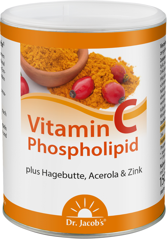 DR. JACOB'S Vitamin-C-Phospholipid<br>150 g, Dose, Pulver, Hagebutte Acerola