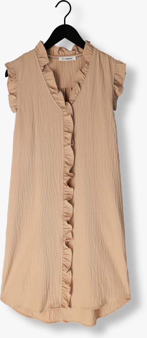 CO\\'COUTURE taupe co'couture mini jurk sueda frill dress