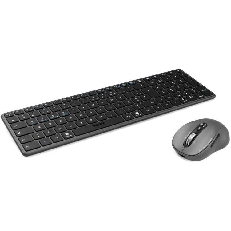 Port Designs 900908RFR clavier Souris incluse Universel RF sans fil + Bluetooth AZERTY Gris