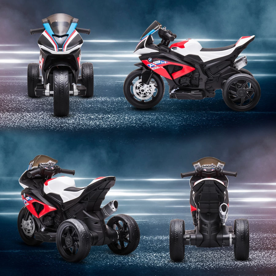 HOMCOM Kinder Elektromotorrad mit 3 Musikmodi rot