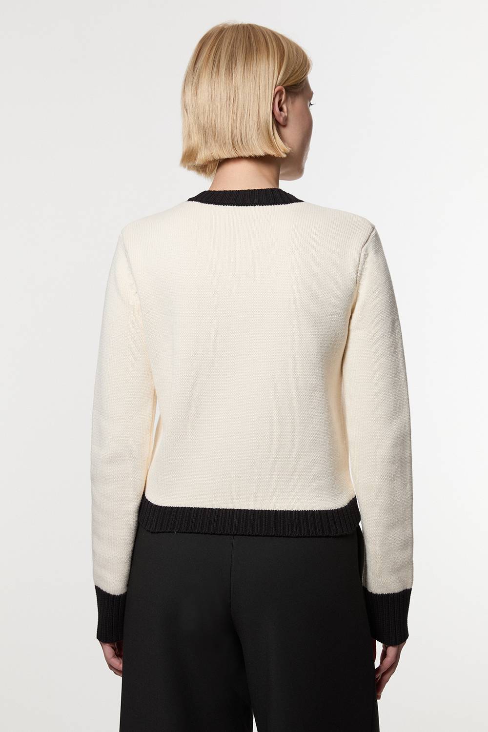KarenMillen Cotton Cropped Knit Boxy Cardigan