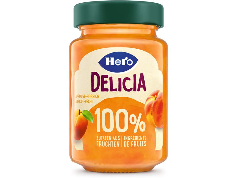 Hero Brotaufstrich Delicia Aprikose-Pfirsich 280 g Süsser Fruchtaufstrich mit Aprikosen und Pfirsich