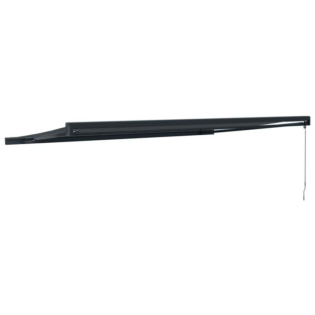 Auvent rétractable anthracite 5x3 m tissu et aluminium