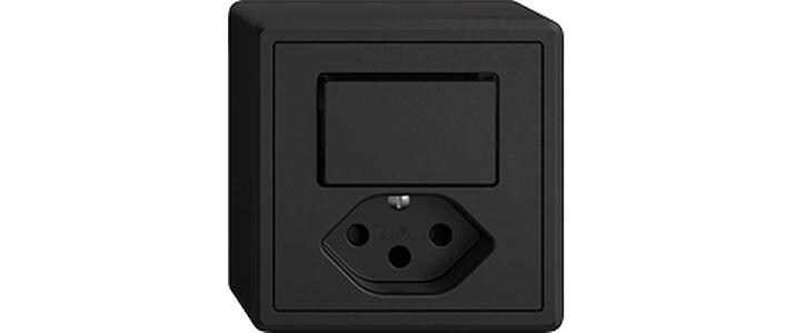 Kleinkombi AP 1xT13-1xS3 SchwarzAufputz-Kleinkombination mit 1x T13 + 1x S3