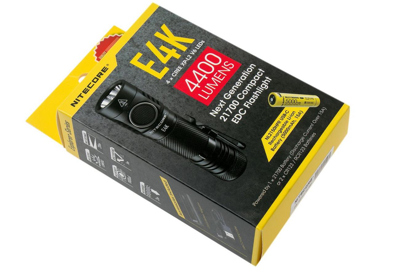 Nitecore E4K zaklamp incl NL2150HPR oplaadbare batterij