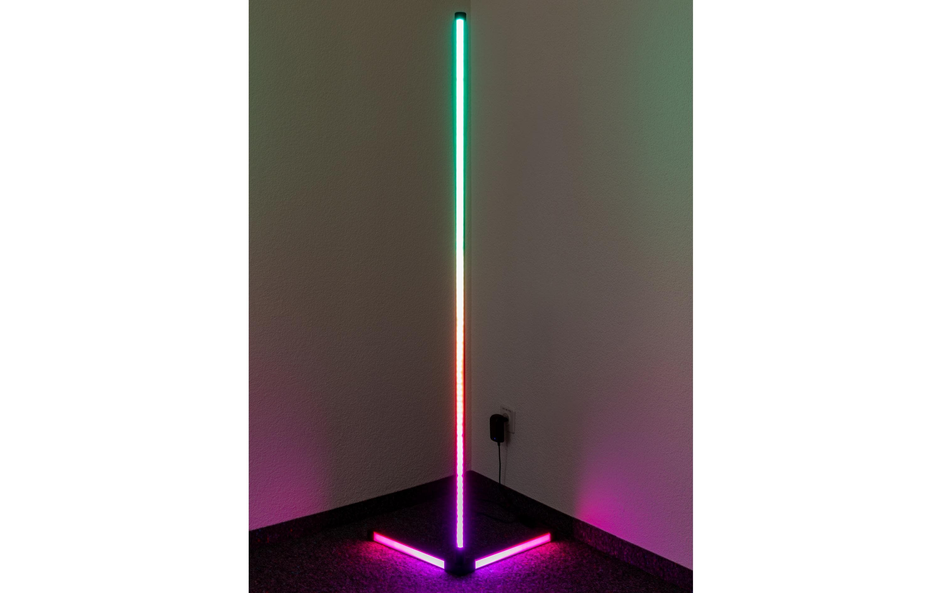 Stehleuchte LED Ambilight, Triangle, RGBW, SchwarzSteuerbare Stehlampe mit variabler Farbtemperatur