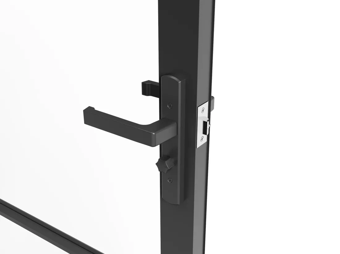 Bloc porte réversible en aluminium et verre trempé - H204 x L93 cm - Noir - MASERU