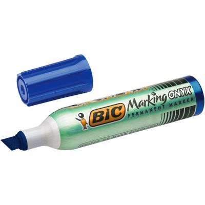 BIC ONYX 1481 - Pack de 4 marqueurs permanents - pointe biseau - couleurs assorties