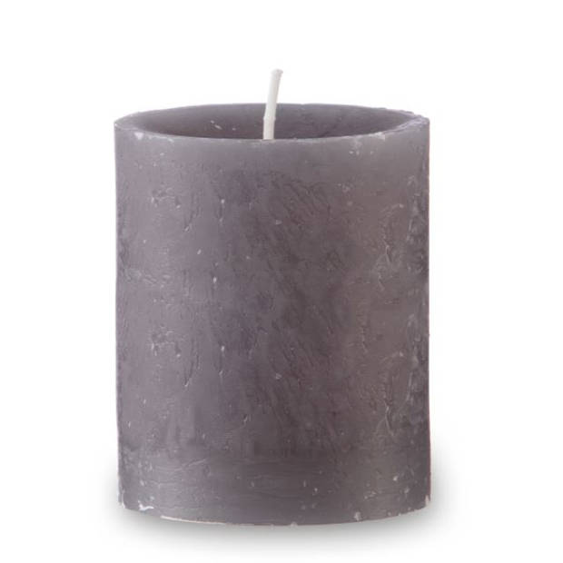 Blokker Rustieke Cilinderkaars - 7x8 cm - Grijs