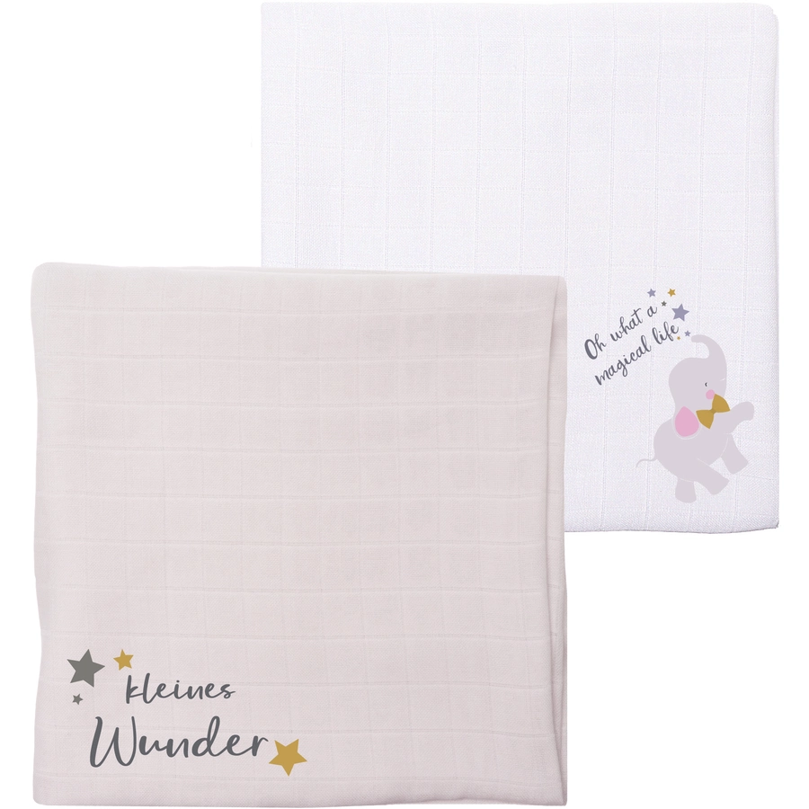 Liliput Mulltuch 2er Set kleines Wunder mehrfarbig