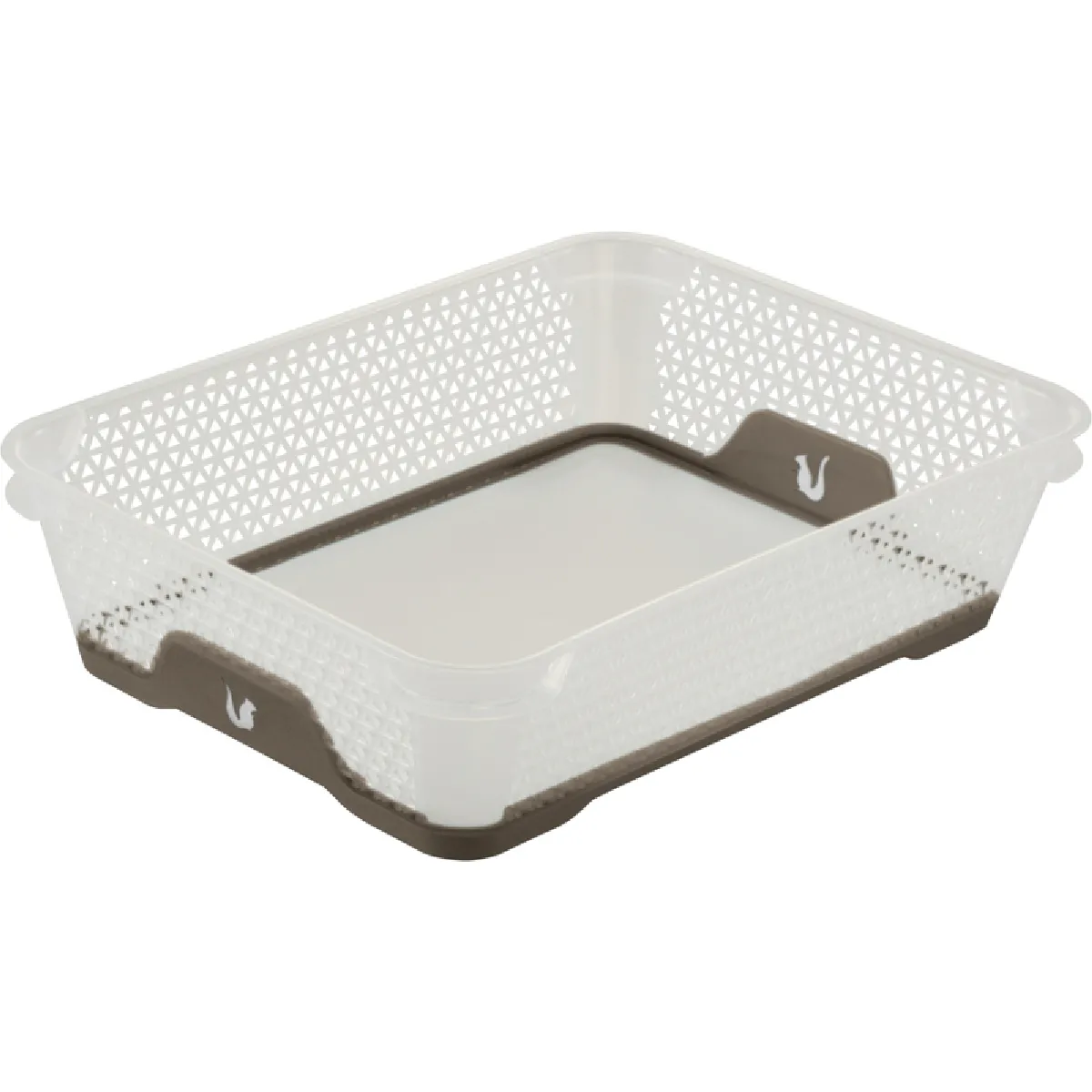 Jonas Mini Cesta antideslizante - Transparente/Marrón