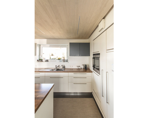 Akoestisch paneel LIGNO® wit spar onbehandeld, lamelbreedte: normaal 21 mm, 1455 x 300 x 25 mm