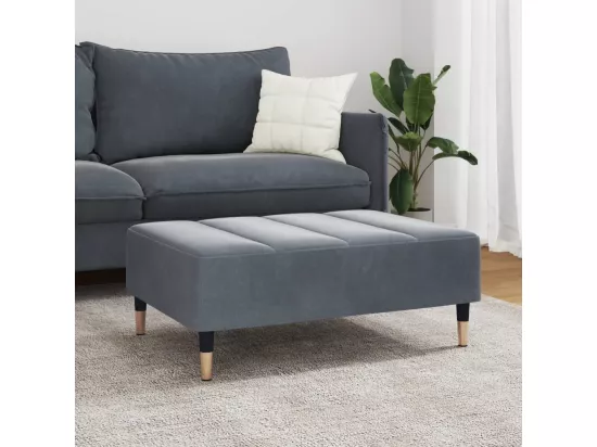 Repose-pied gris foncé 77x55x31 cm velours