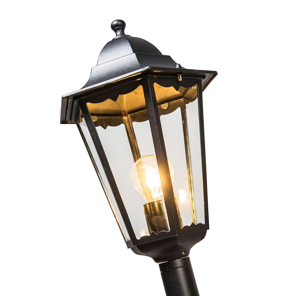 Klassieke staande buitenlamp zwart 170 cm IP44 - New Orleans