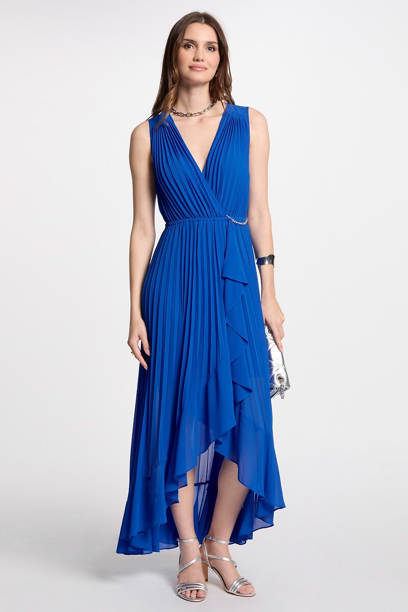 MORGAN<br>Vestido longo plissado e fluido