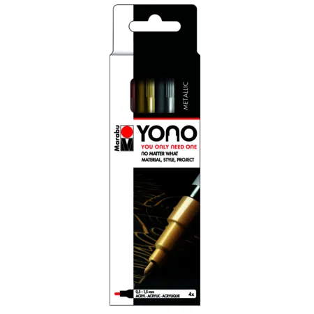 Marabu YONO Marker Set METAL, 4 x 0,5-1,5 mm
