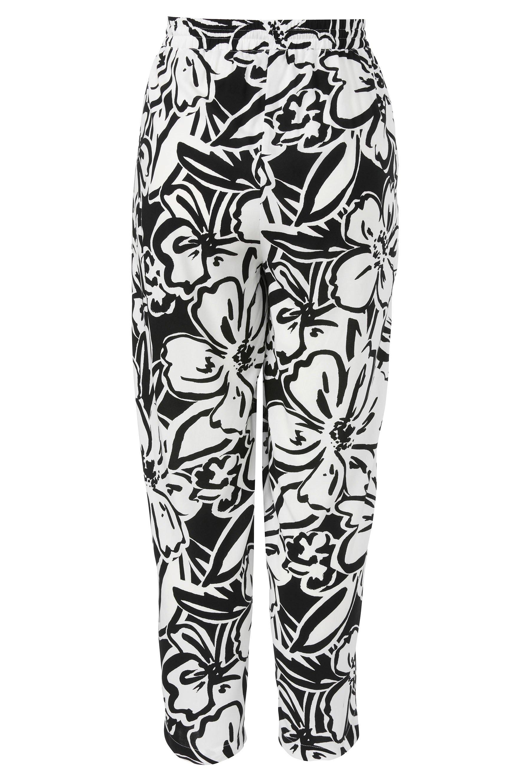 Hose aus Viskose, mit abstraktem Blumenprint