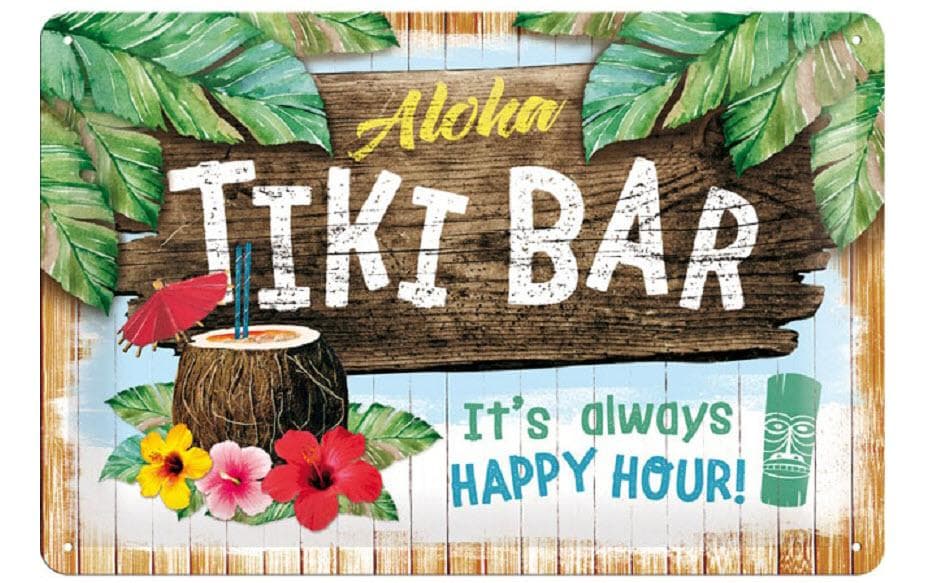 Schild Tiki Bar 20 x 30 cm, MetallBlechschild mit Aufschrift