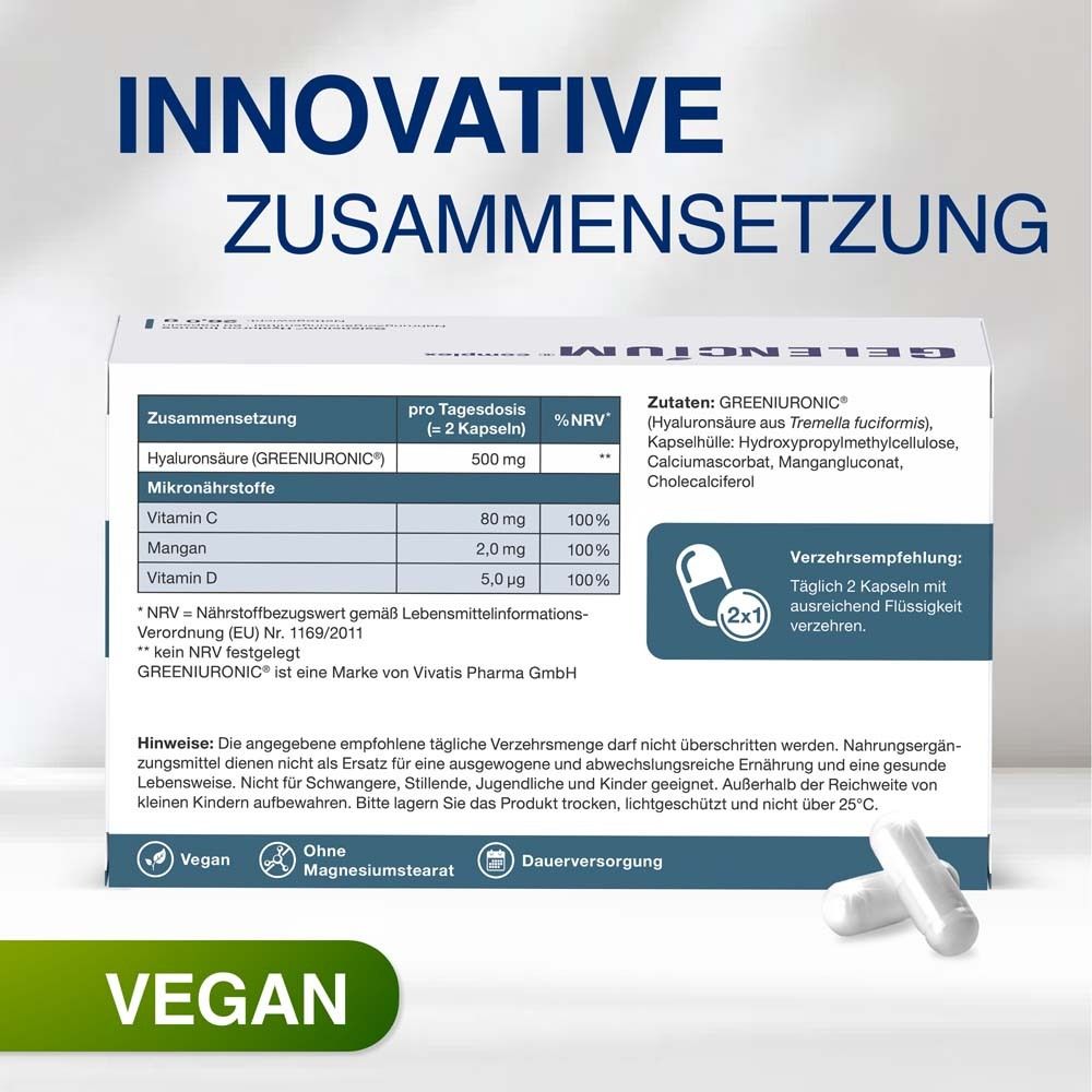 GELENCIUM® Hyaluron Intense hochdosiert 500 mg mit Vitamin C