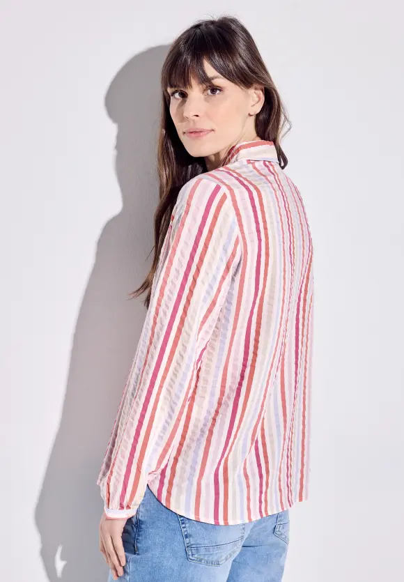 Seersucker Bluse - pink sorbet