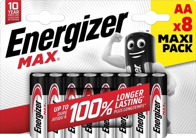 Energizer - Power Max - AA Batterijen - Verpakking van 8