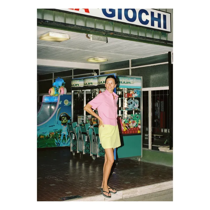 Lido Chemise Manches Courtes Lin | Rose fuschia